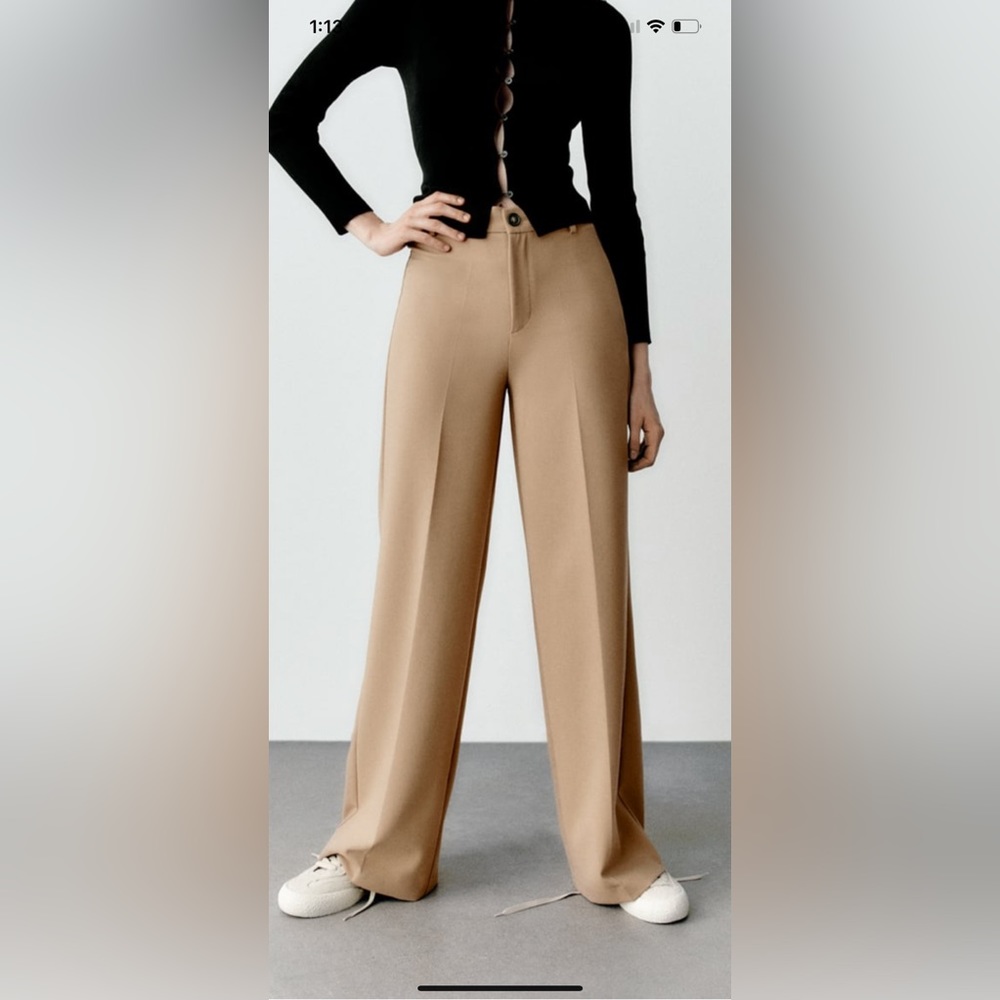 Zara high waisted straight leg pants sz xs